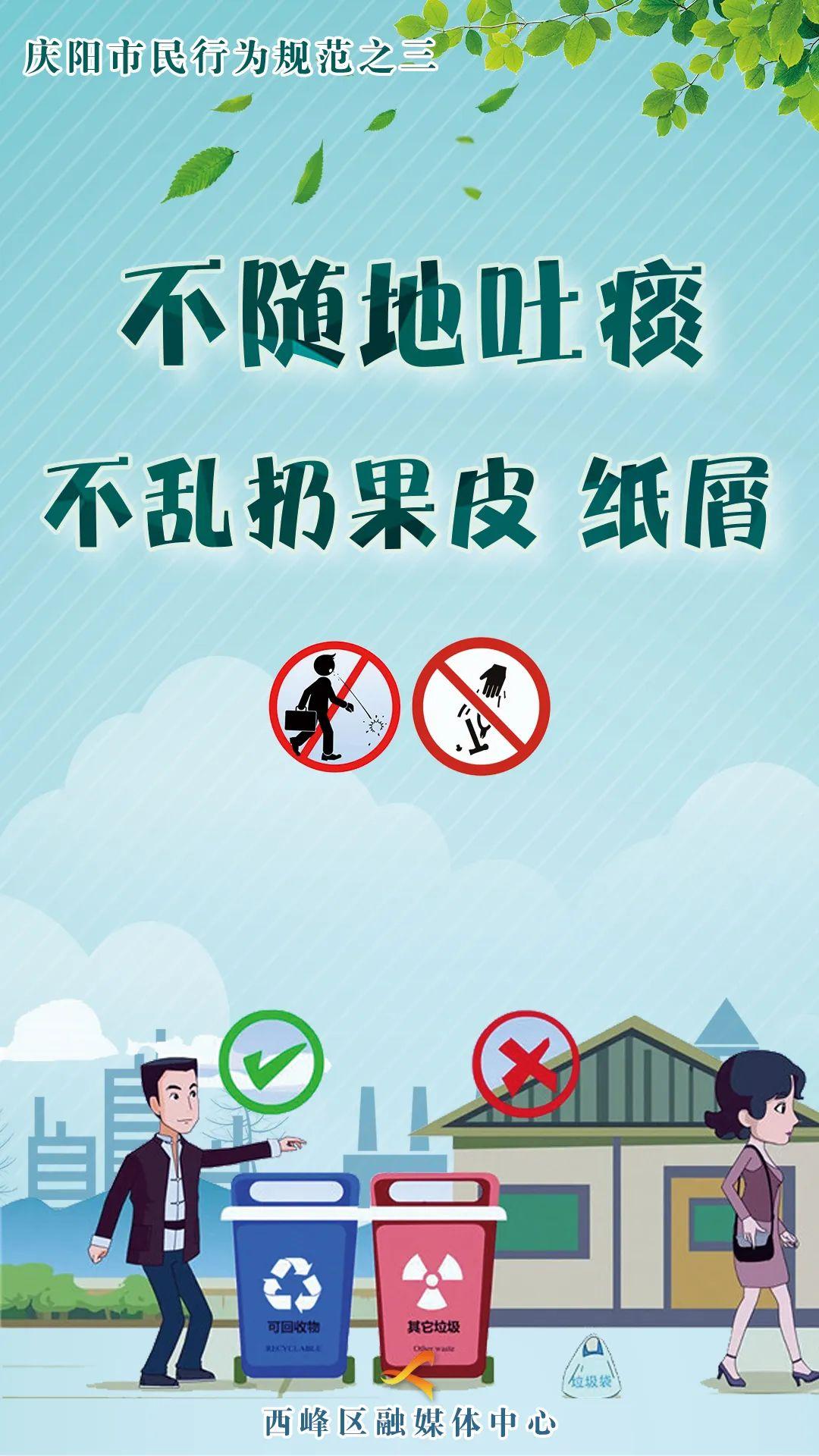 【海報(bào)】慶陽市民行為規(guī)范之三 | 不隨地吐痰 不亂扔果皮紙屑
